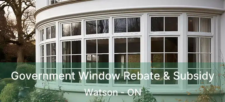 Government Window Rebate & Subsidy Watson - ON